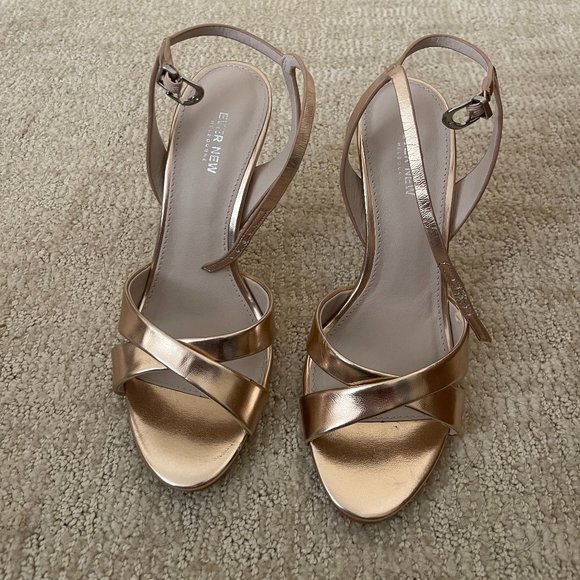 Ever New Gold High Heels Size 8 - Picture 1 of 6